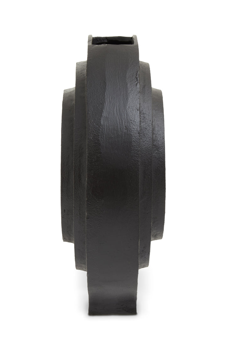 Remo Round Matte Black Finish Vase