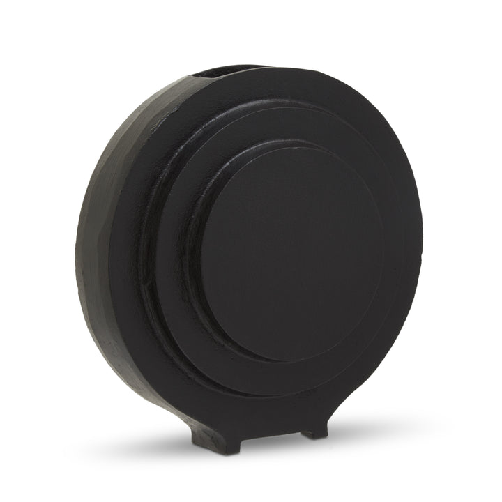 Remo Round Matte Black Finish Vase