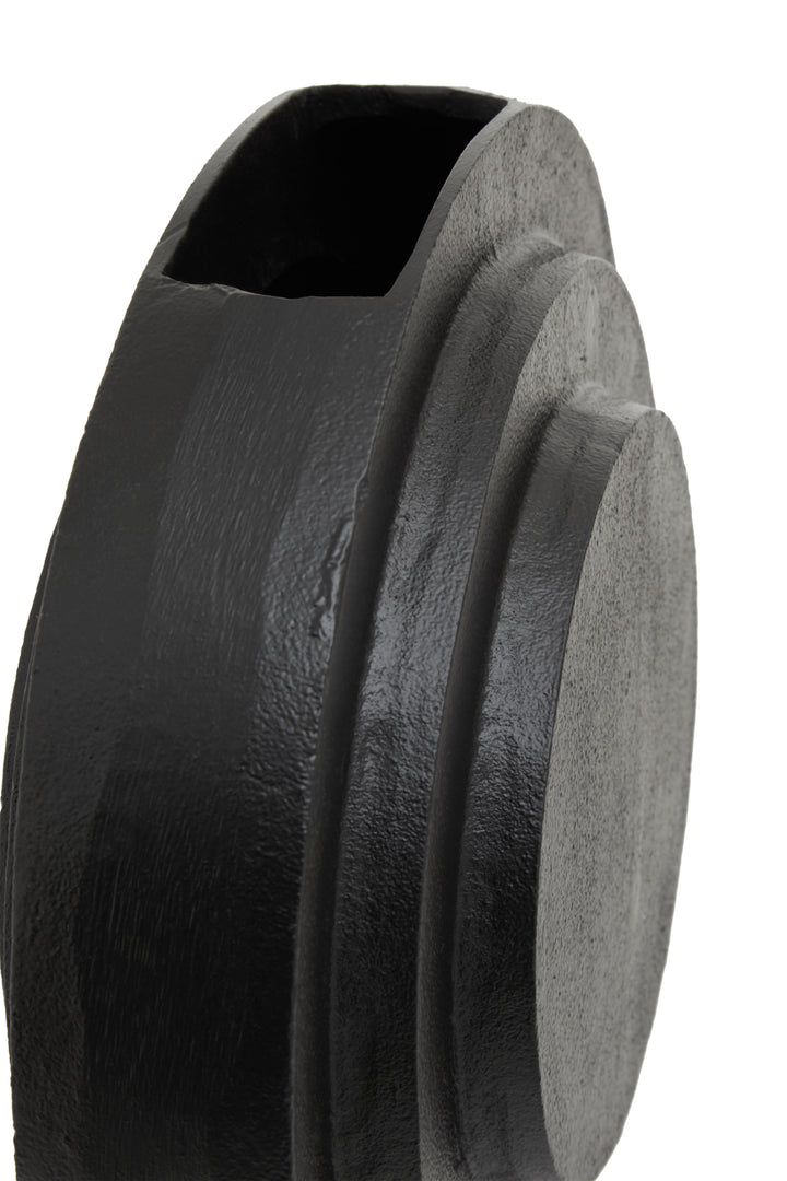 Remo Round Matte Black Finish Vase