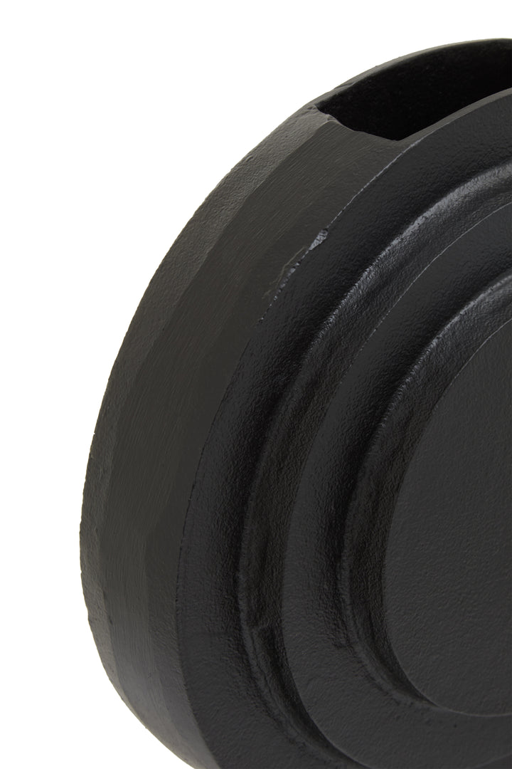 Remo Round Matte Black Finish Vase