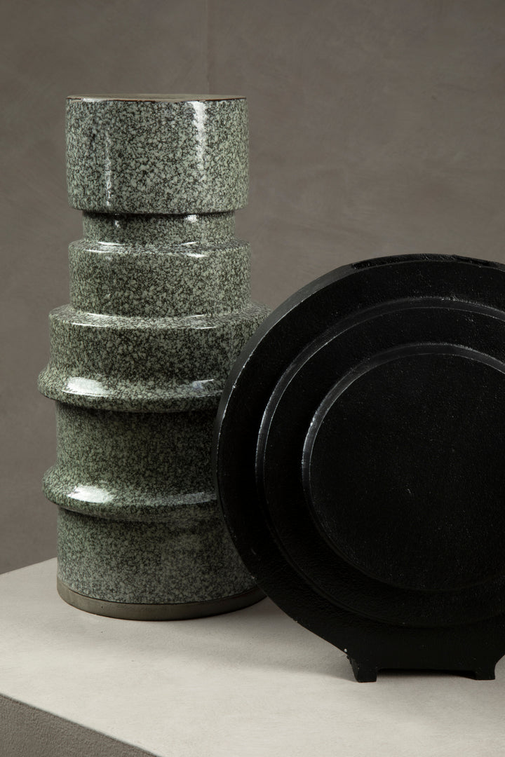 Remo Round Matte Black Finish Vase