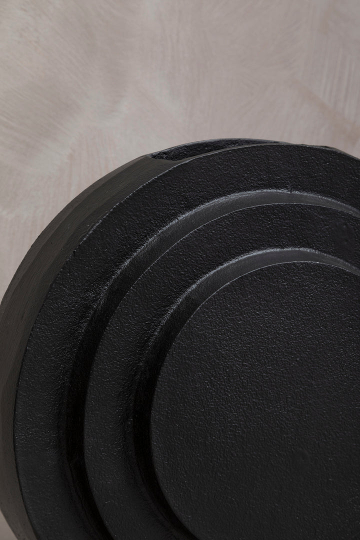 Remo Round Matte Black Finish Vase