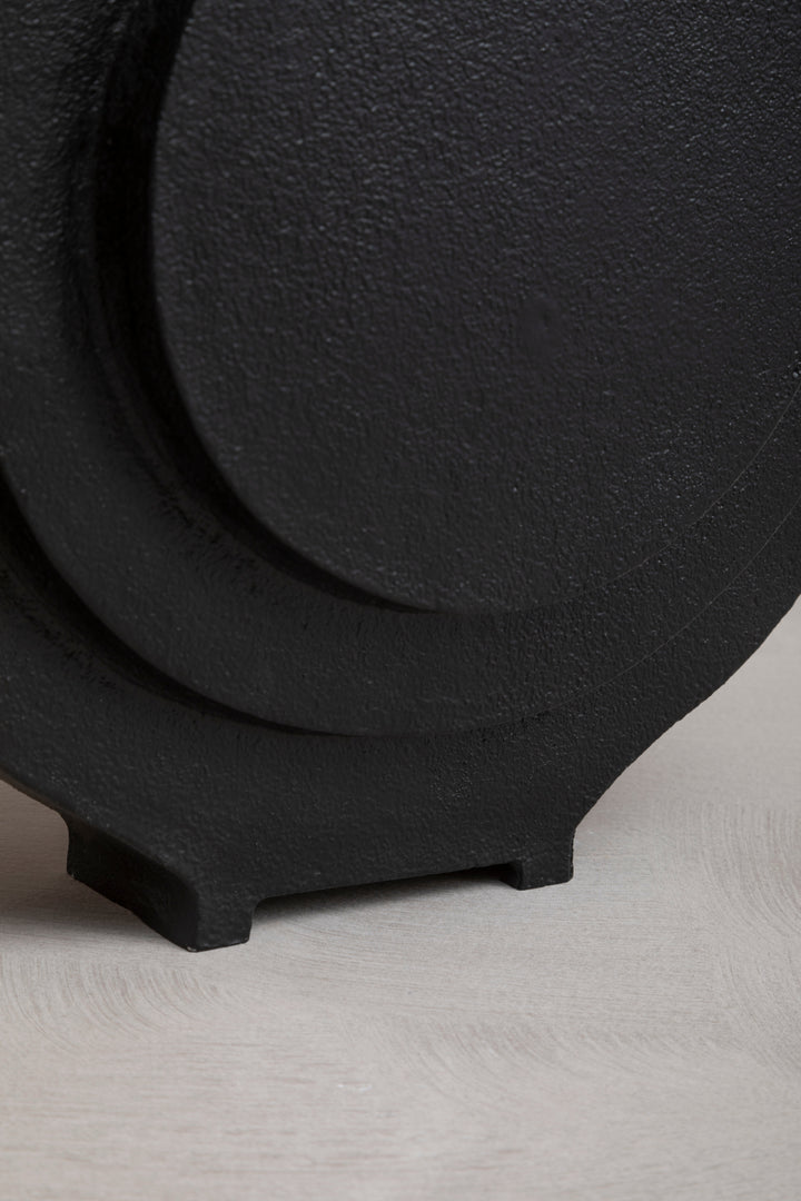 Remo Round Matte Black Finish Vase