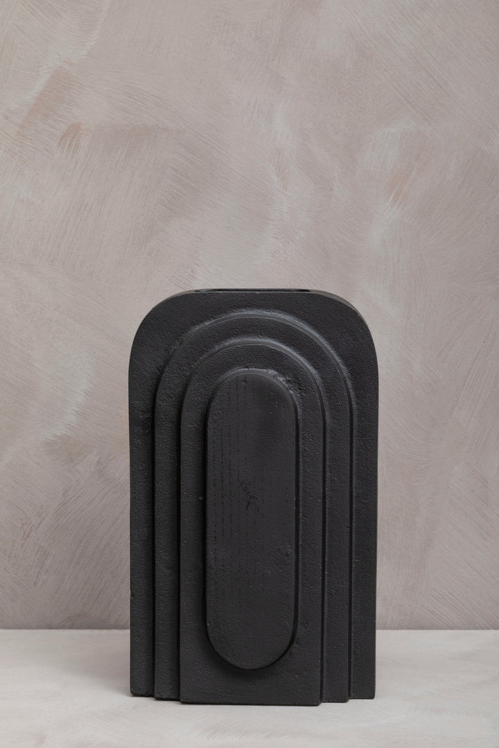 Remo Tall Matte Black Finish Vase