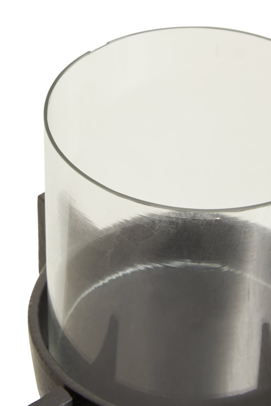 Remo Small Matte Black Finish Candle Holder