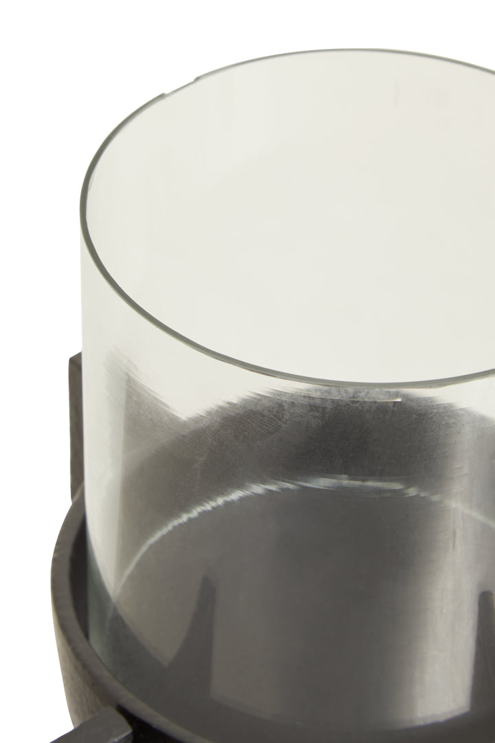 Remo Small Matte Black Finish Candle Holder