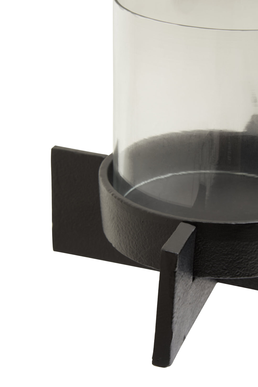 Remo Small Matte Black Finish Candle Holder