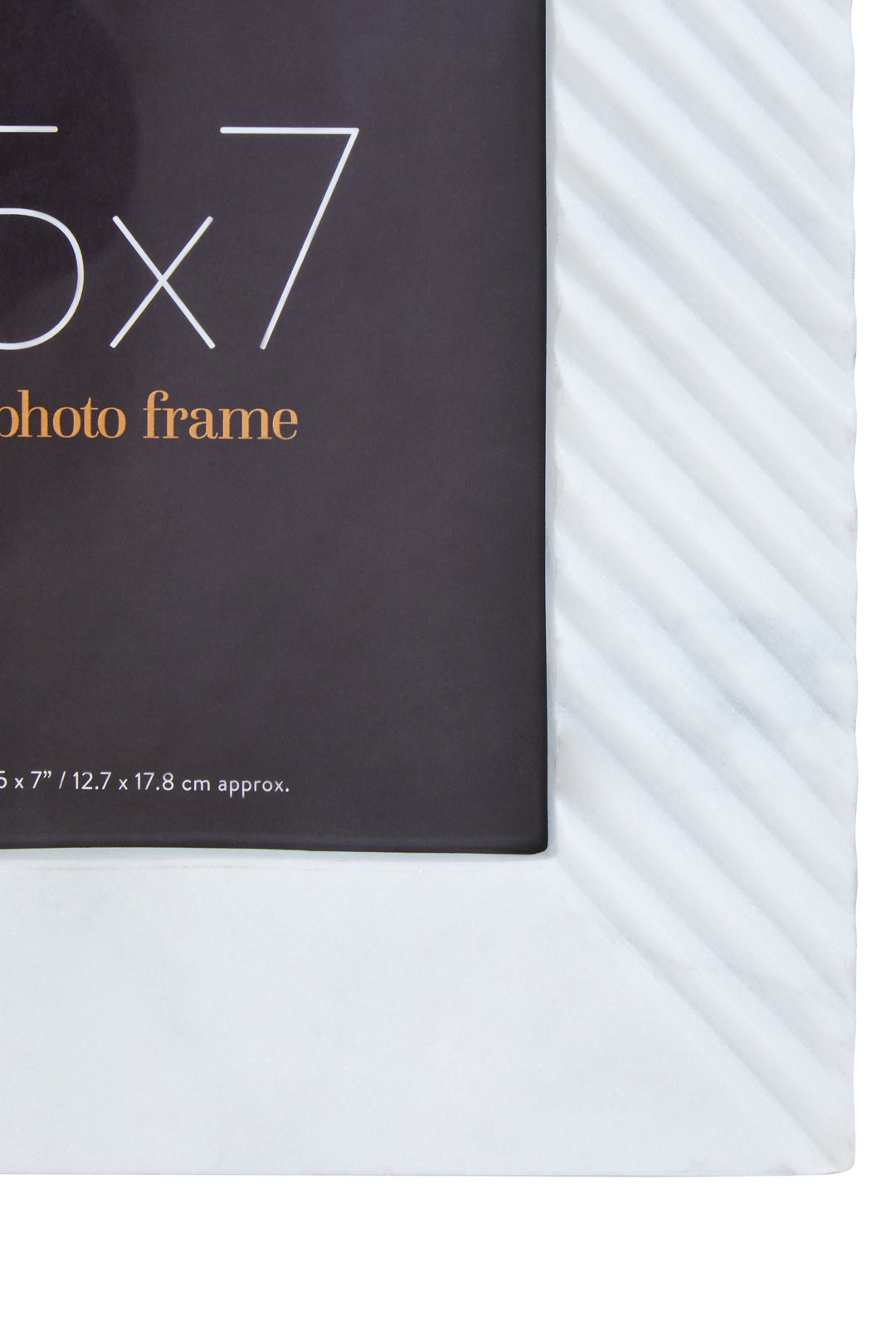 Forio Large Ribbed White Marble Photo Frame