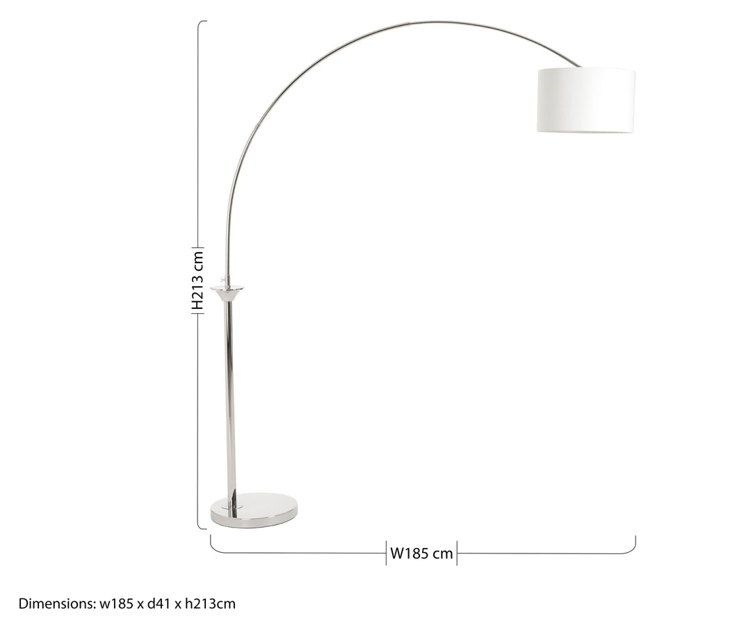 Preto Nickel Arc Floor Lamp