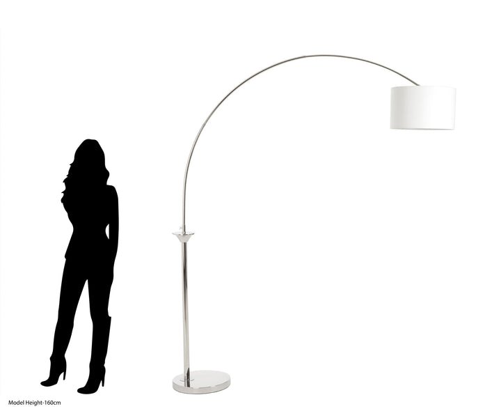 Preto Nickel Arc Floor Lamp