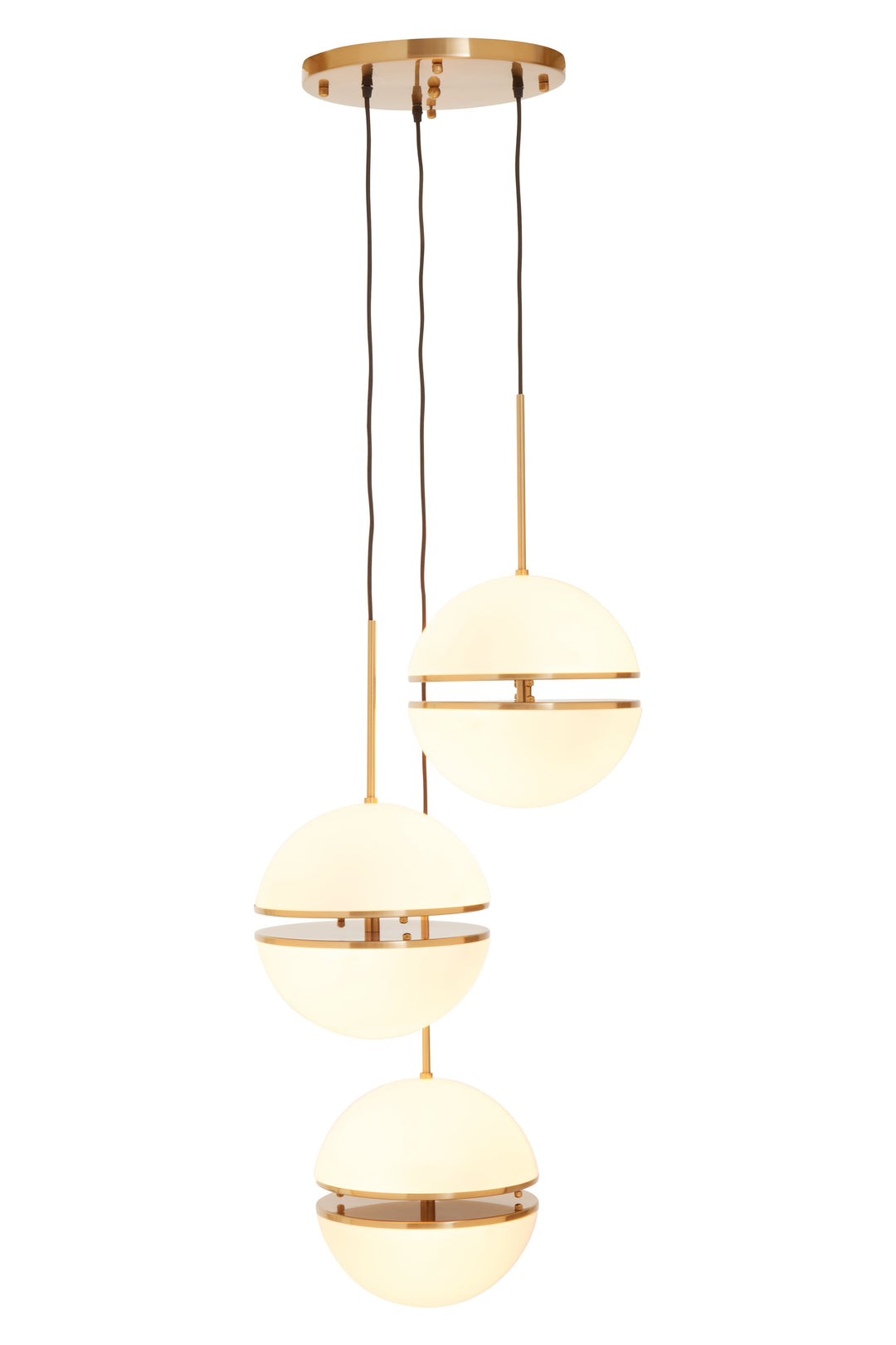 Vasto Three Ball Brass Pendant Light