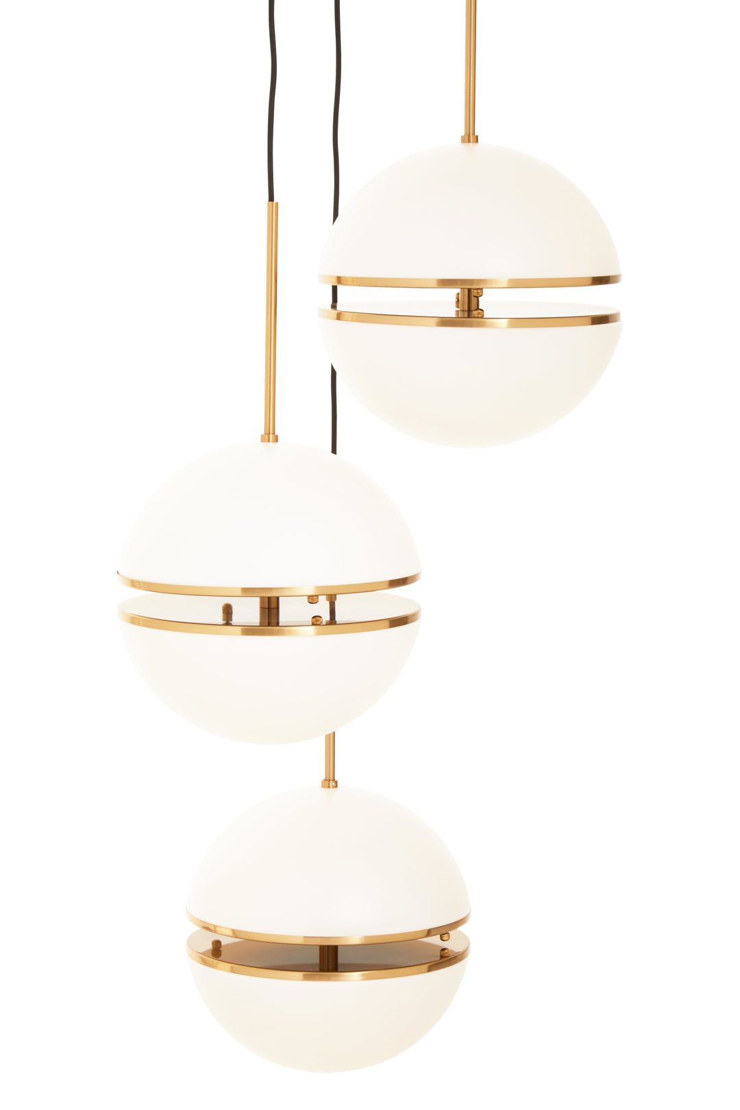 Vasto Three Ball Brass Pendant Light