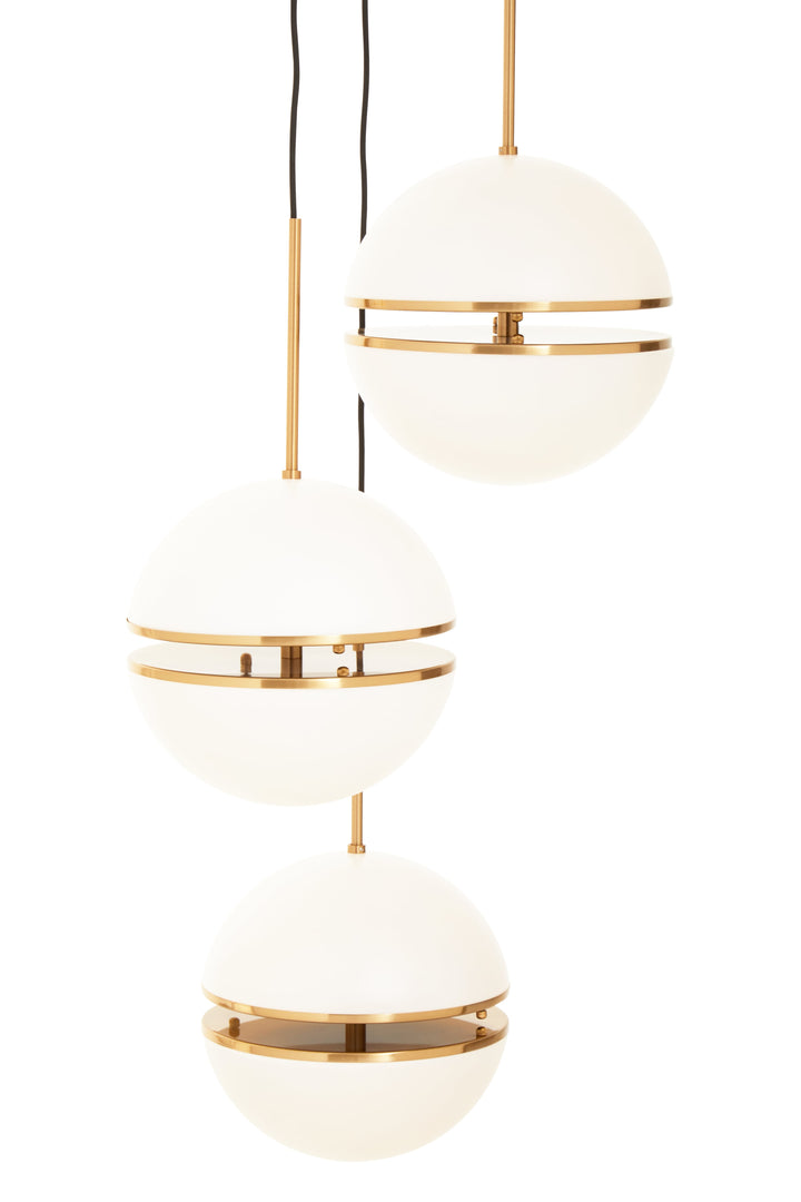 Vasto Three Ball Brass Pendant Light
