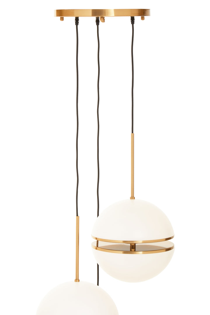 Vasto Three Ball Brass Pendant Light