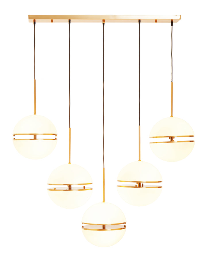 Vasto Five Ball Brass Pendant Light