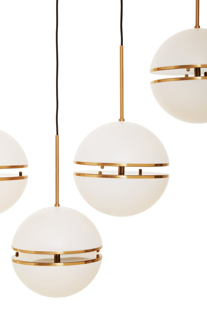 Vasto Five Ball Brass Pendant Light