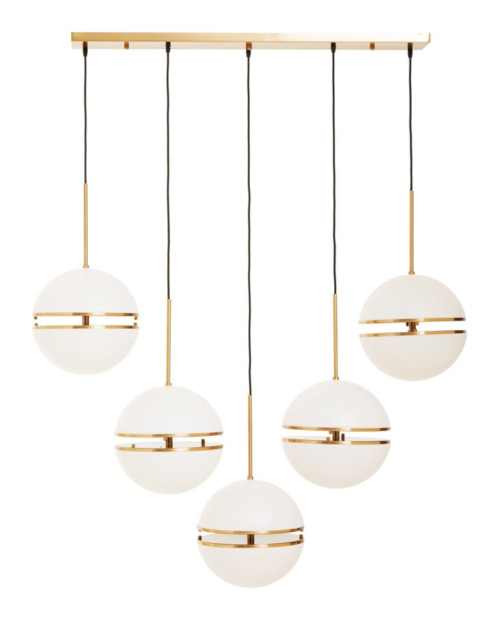 Vasto Five Ball Brass Pendant Light