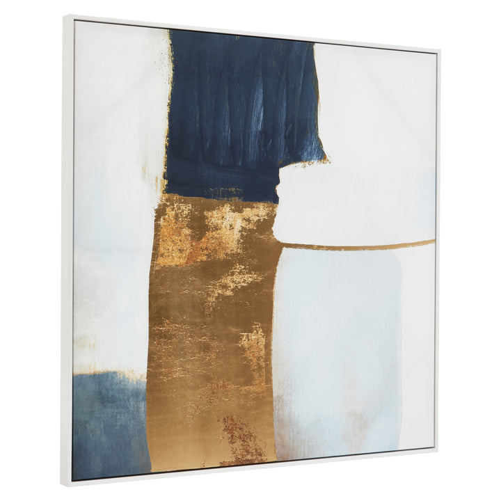 Sienna Blue And Gold Foil Wall Art