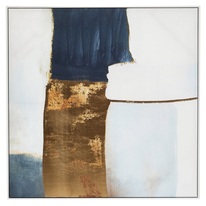 Sienna Blue And Gold Foil Wall Art
