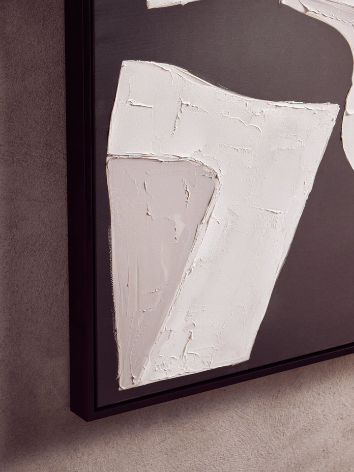 Nuoro Monochrome Abstract Textured Wall Art
