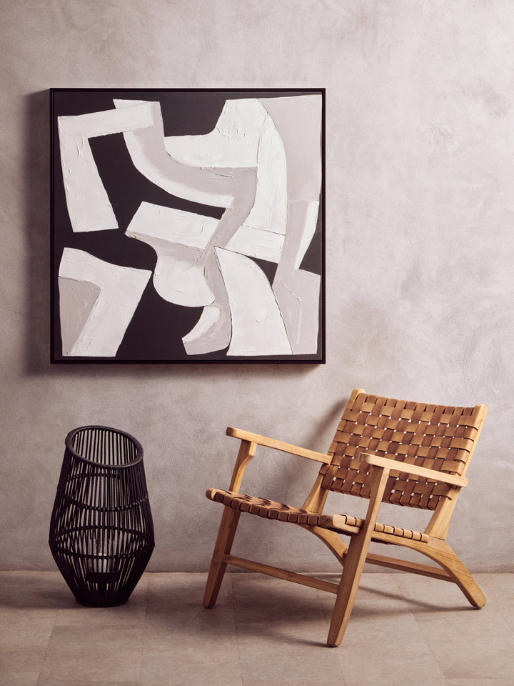 Nuoro Monochrome Abstract Textured Wall Art