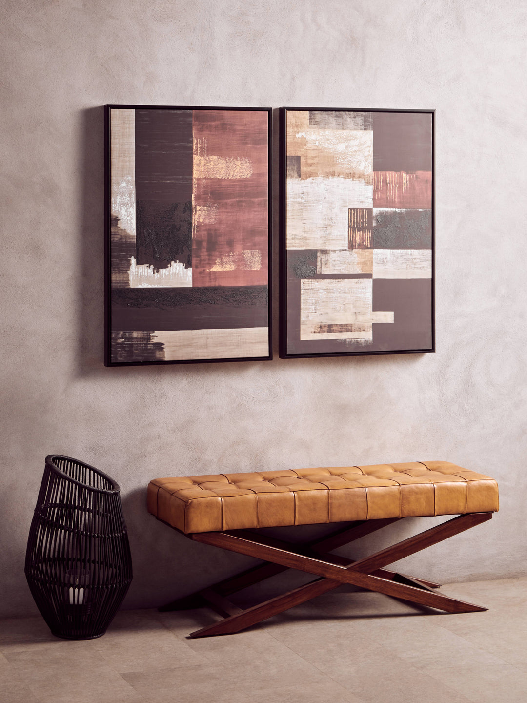 Nuoro Set Of 2 Multi Colour Wall Art