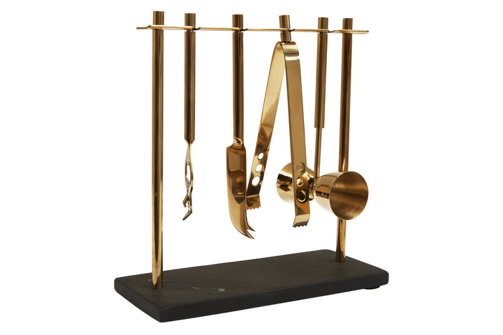 Soho Black Slate and Gold Bar Tools