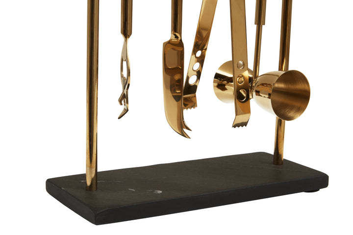 Soho Black Slate and Gold Bar Tools