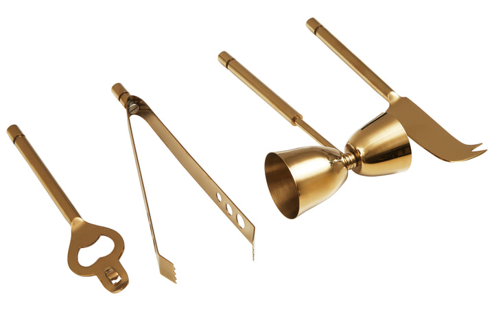 Soho White Marble And Gold Bar Tools