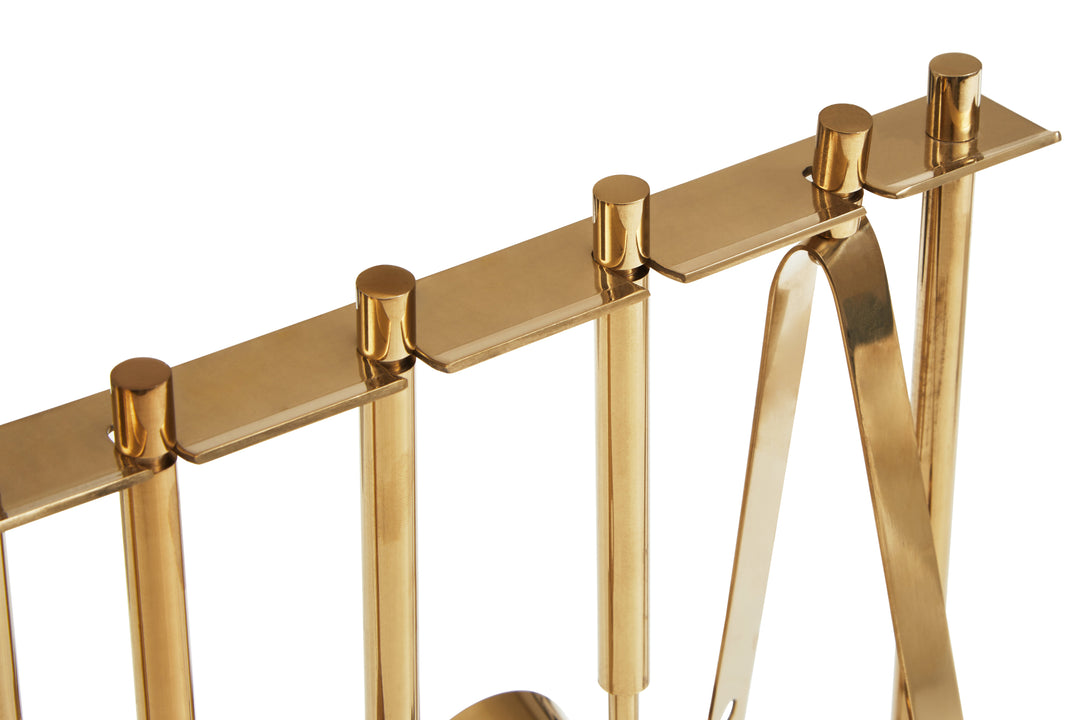Soho White Marble And Gold Bar Tools