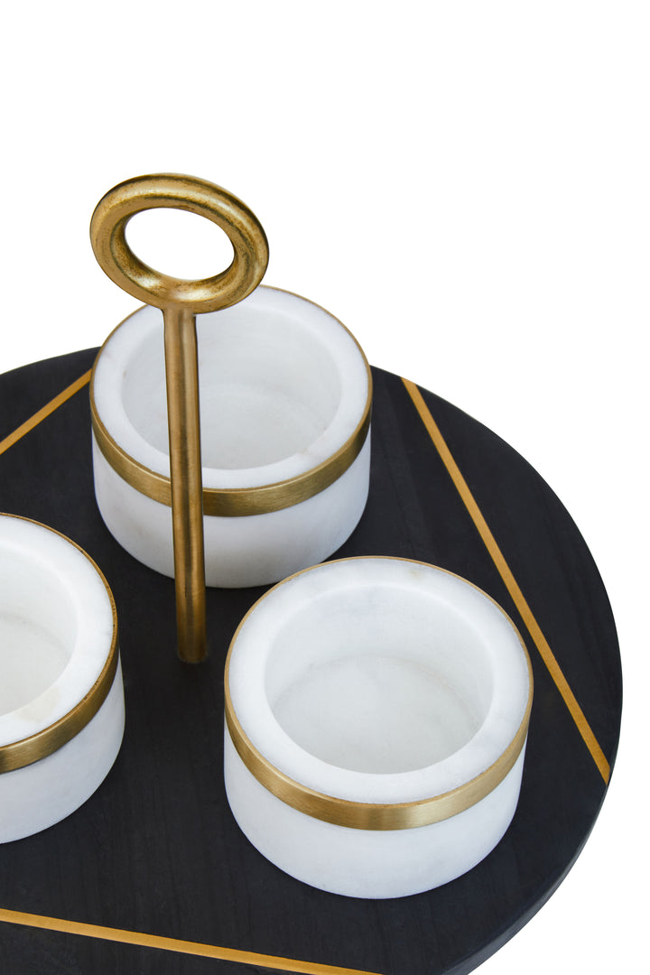 Soho Condiment Set with Black Slate Serving Tray