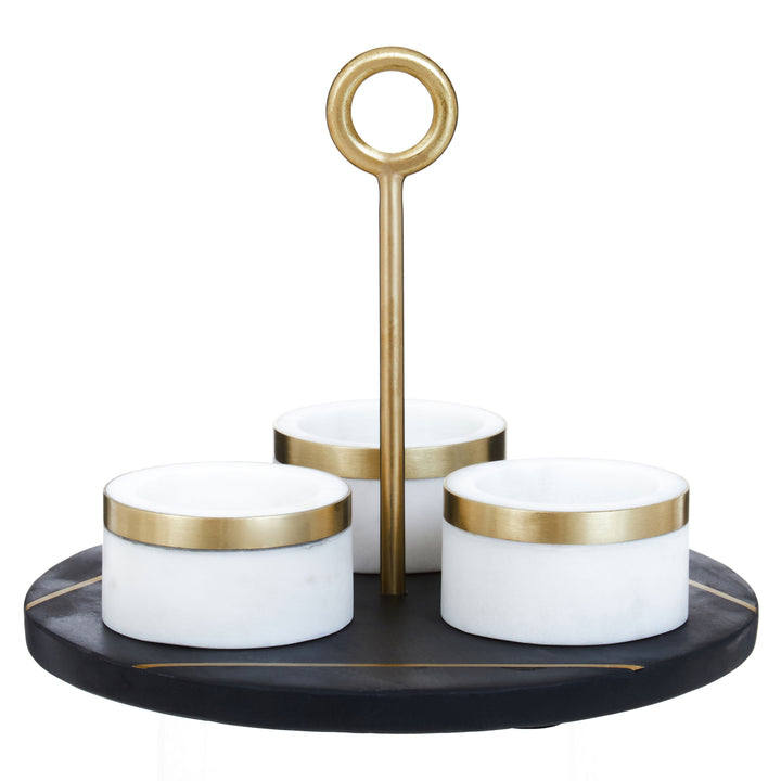 Soho Condiment Set with Black Slate Serving Tray
