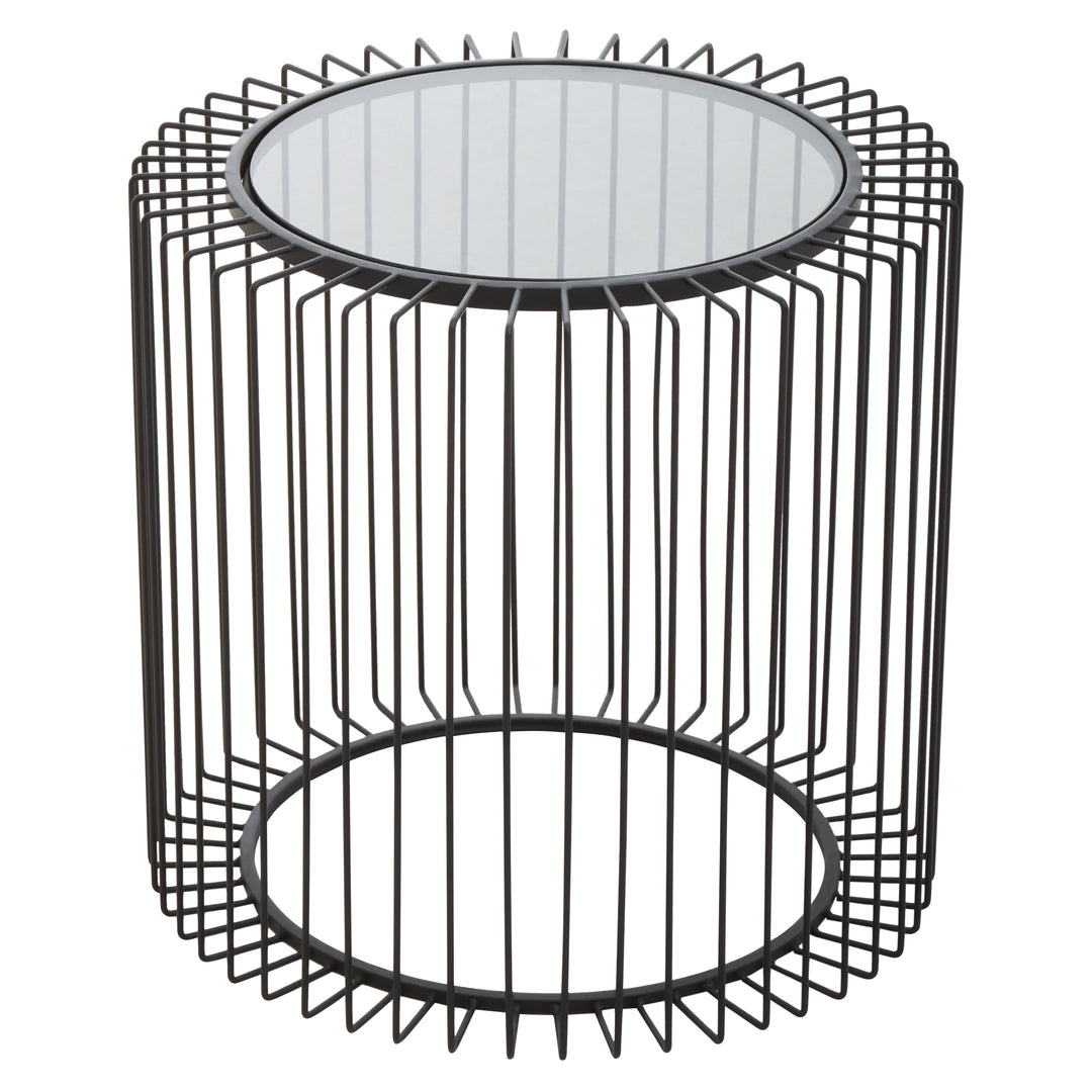 Otranto Round End Table With Glass Top