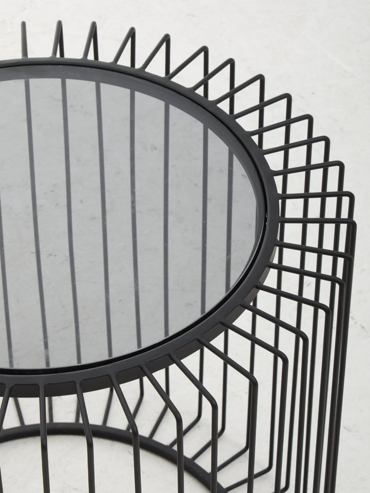 Otranto Round End Table With Glass Top