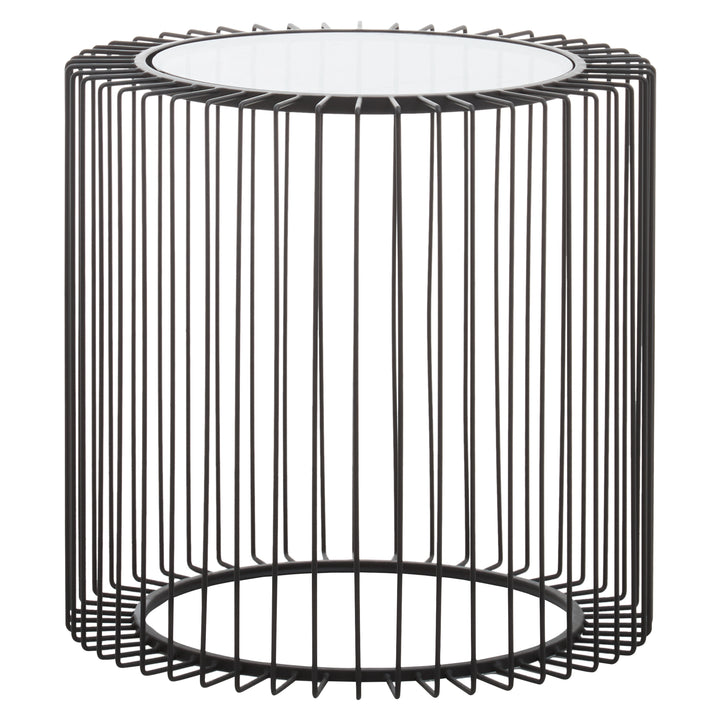 Otranto Round End Table With Glass Top