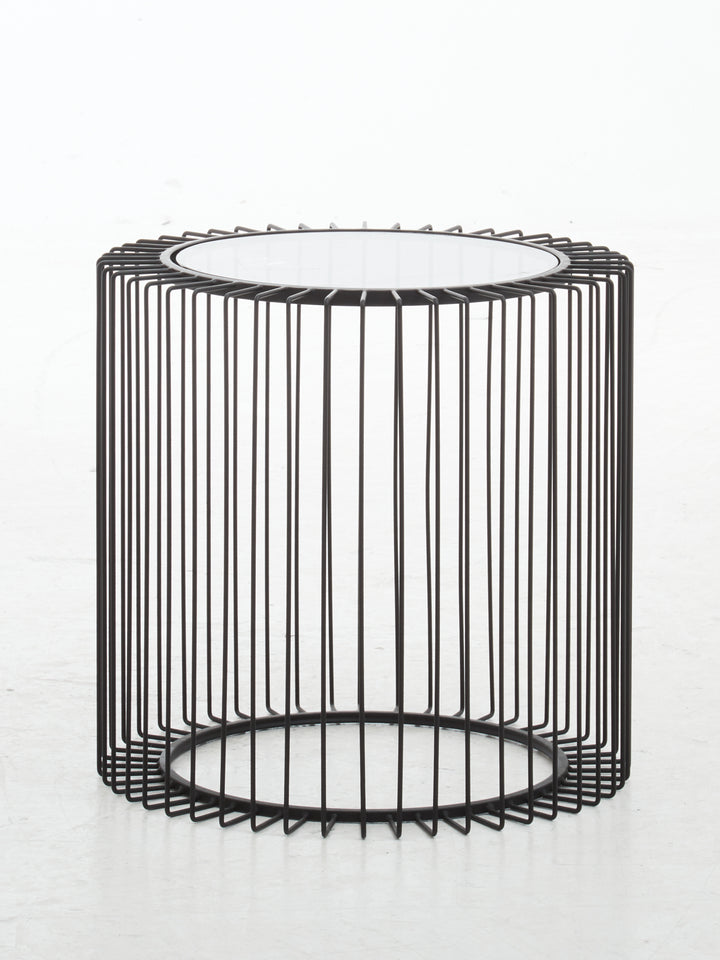 Otranto Round End Table With Glass Top