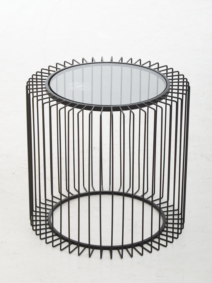 Otranto Round End Table With Glass Top