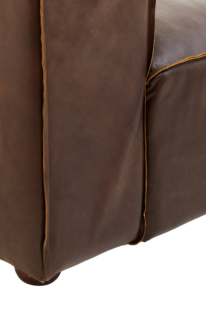 Tuscania Two Seater Brown Leather Sofa