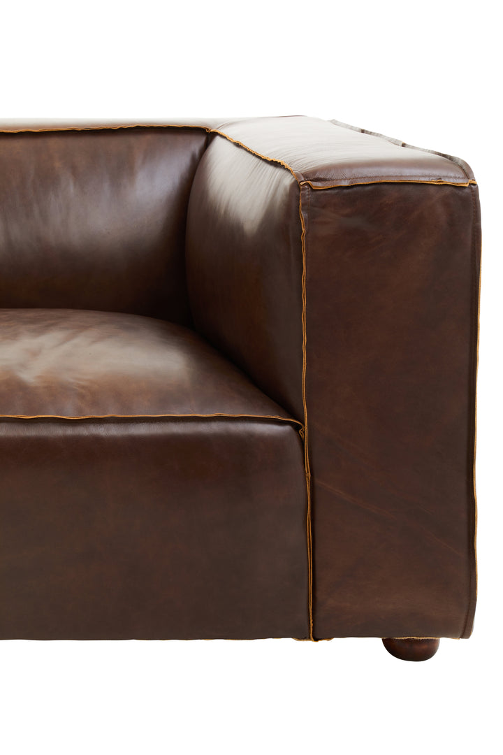 Tuscania Two Seater Brown Leather Sofa