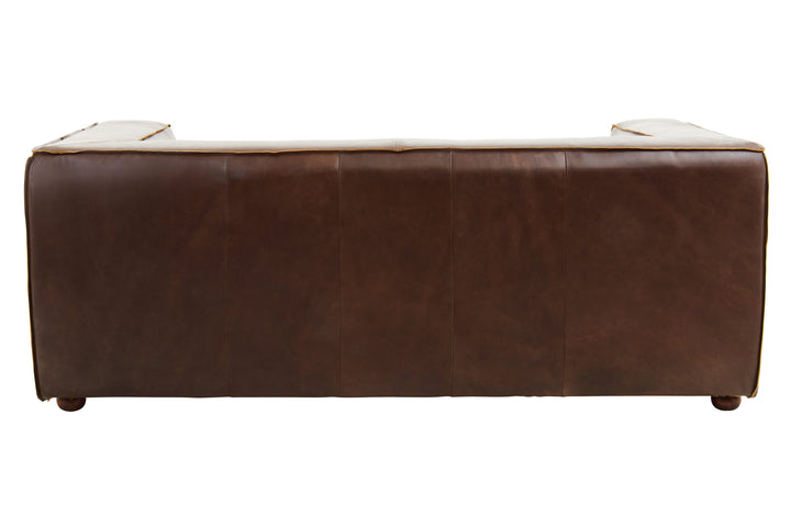 Tuscania Two Seater Brown Leather Sofa