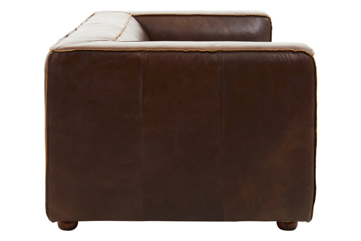 Tuscania Two Seater Brown Leather Sofa