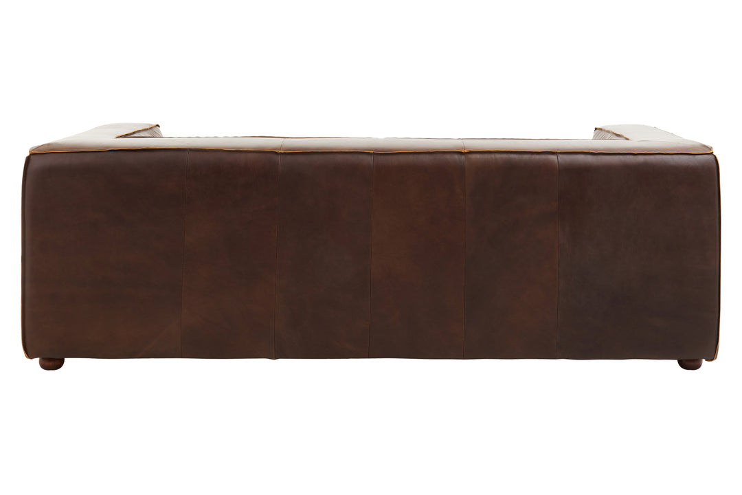 Tuscania Three Seater Brown Leather Sofa