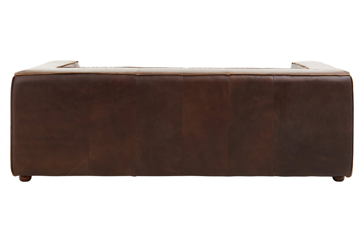 Tuscania Three Seater Brown Leather Sofa