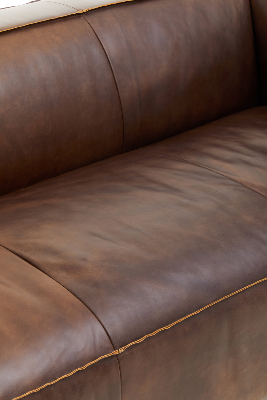 Tuscania Three Seater Brown Leather Sofa