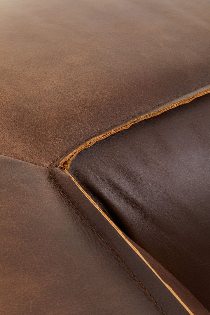 Tuscania Three Seater Brown Leather Sofa
