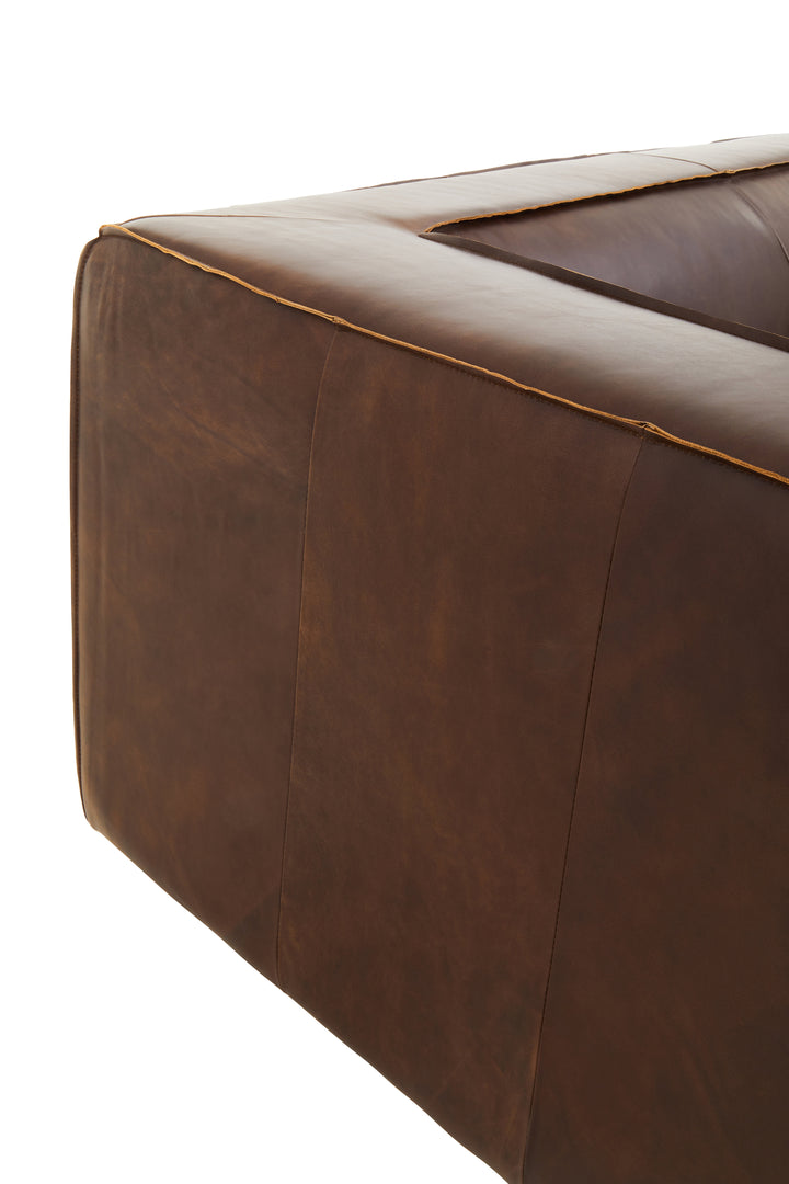 Tuscania Three Seater Brown Leather Sofa