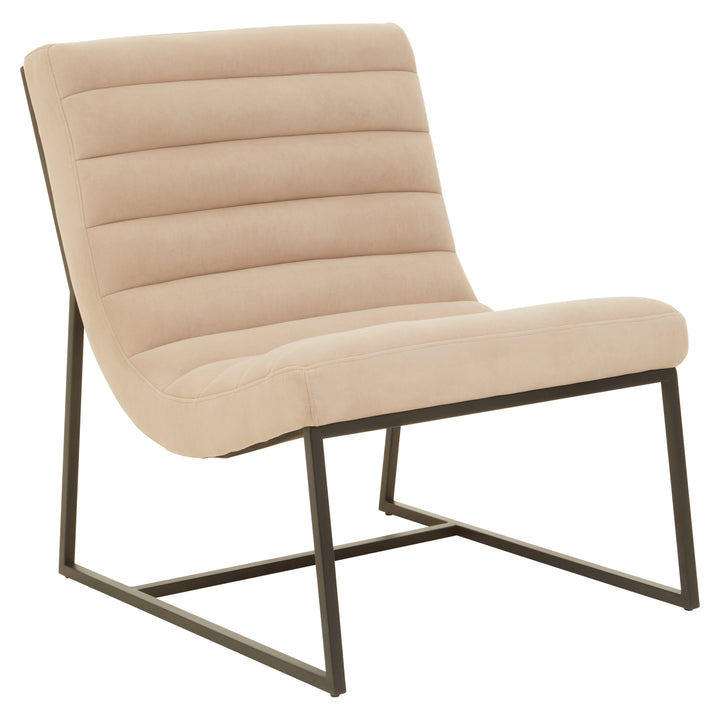 Lusso Ivory Velvet Cocktail Chair