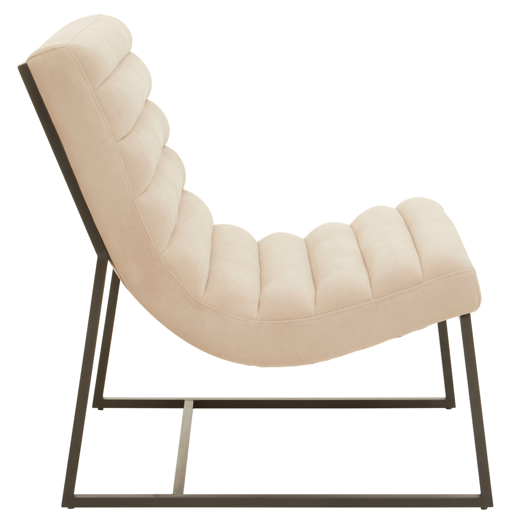 Lusso Ivory Velvet Cocktail Chair