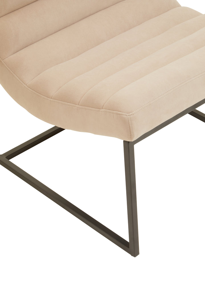 Lusso Ivory Velvet Cocktail Chair