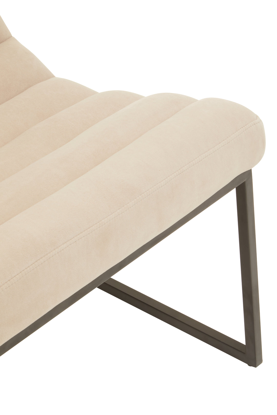 Lusso Ivory Velvet Cocktail Chair
